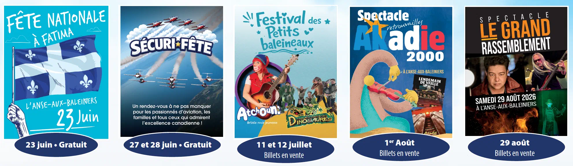 Affiche de la programmation 2026 du Centre des Loisirs de Fatima